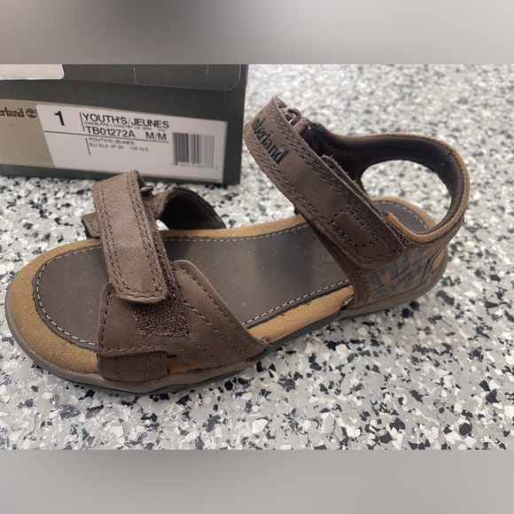 NEW Timberland 1292A Oak Bluffs 2-Strap Sandal Big Kid's Size 1.  39 EU Brown - Picture 5 of 5